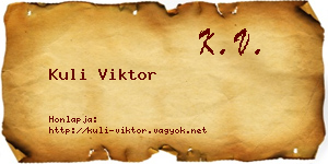 Kuli Viktor névjegykártya